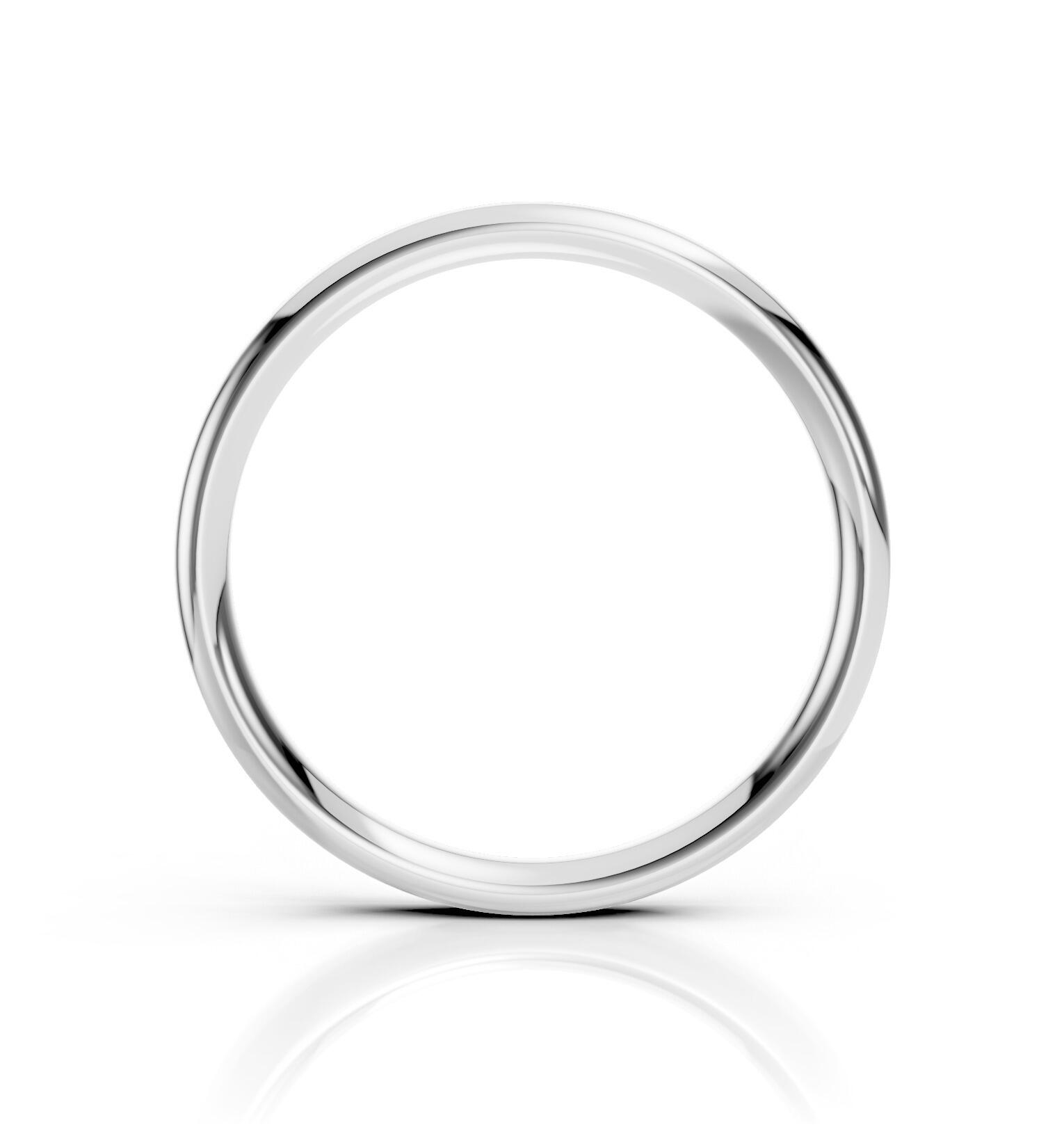 Ladies 2.5mm medium weight traditional court shaped wedding band in gold, platinum, palladium, silver, titanium and black zirconium with polished finish