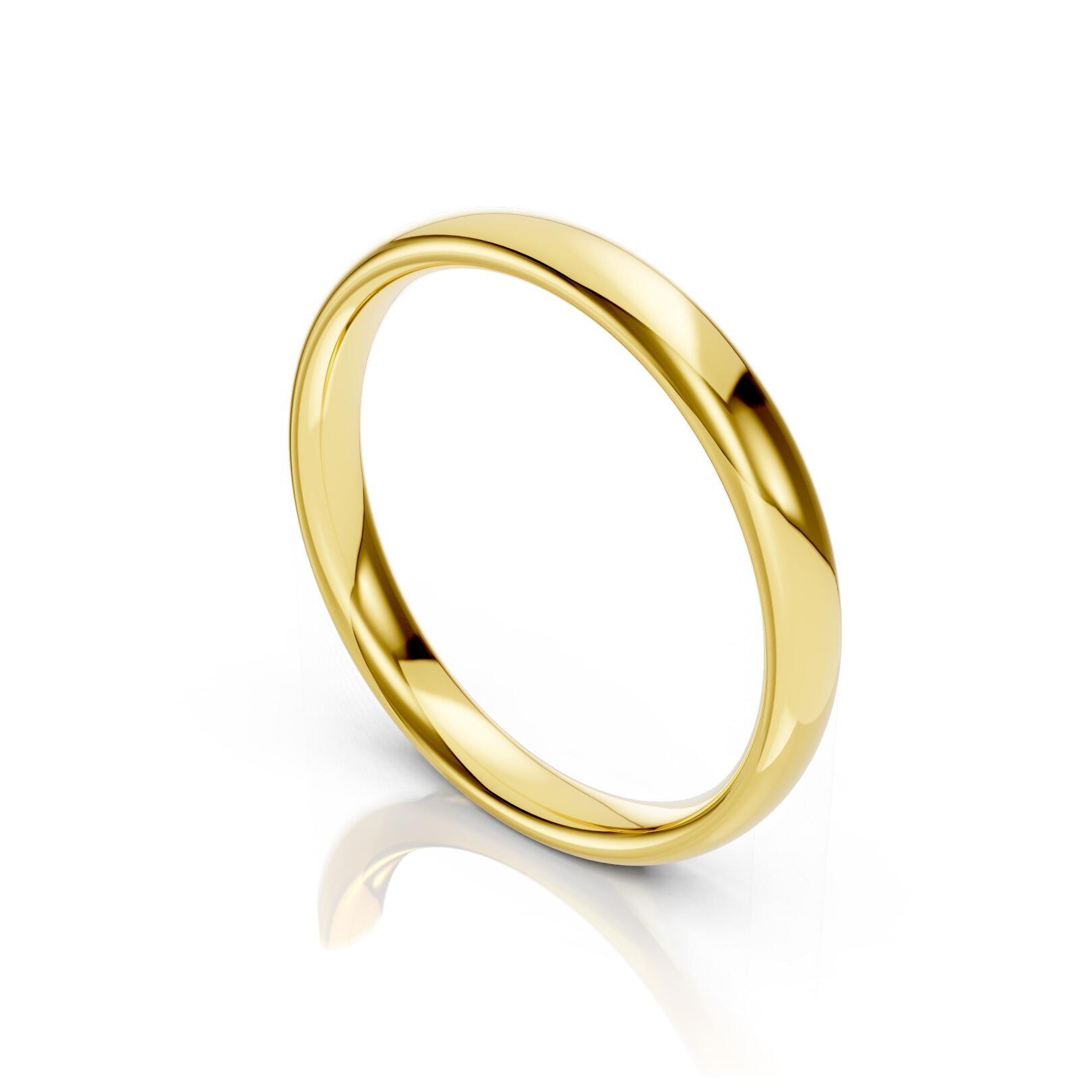 Ladies 3mm medium weight traditional court shaped wedding band in gold, platinum, palladium, silver, titanium and black zirconium with polished finish
