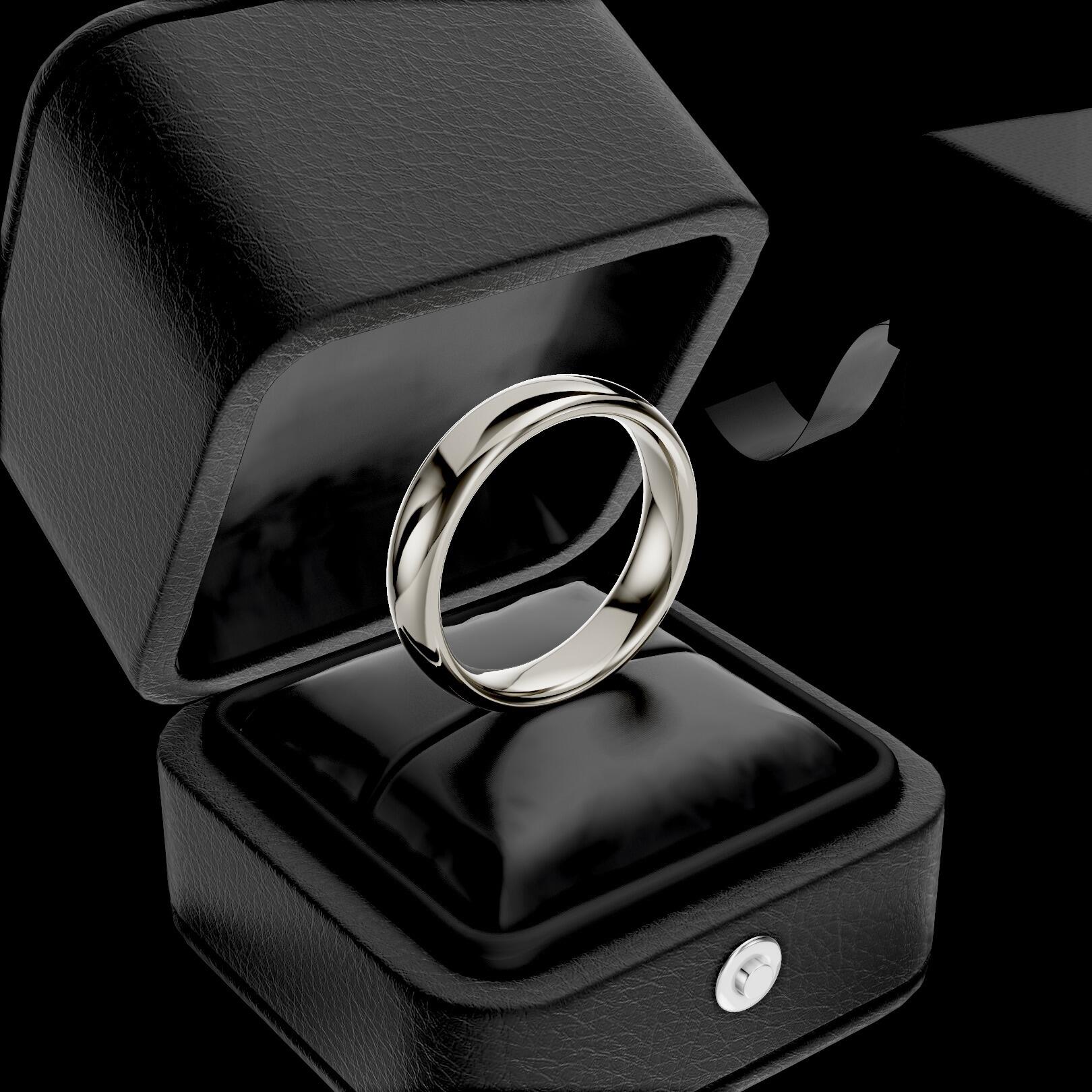 Ladies 5mm heavy weight traditional court shaped wedding band 2.1mm depth in gold platinum palladium silver titanium and black zirconium