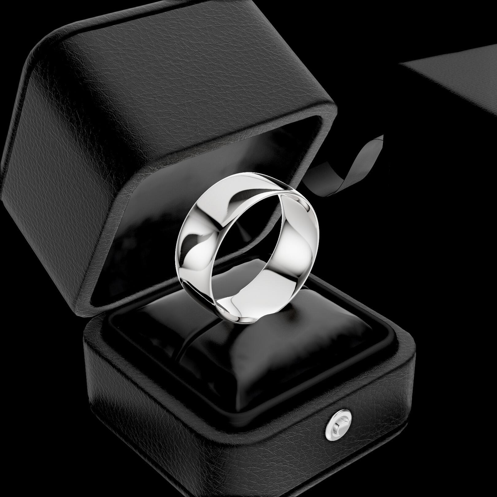 Ladies 8mm light traditional court comfort fit wedding ring 1.3mm depth in gold platinum palladium silver titanium and black zirconium
