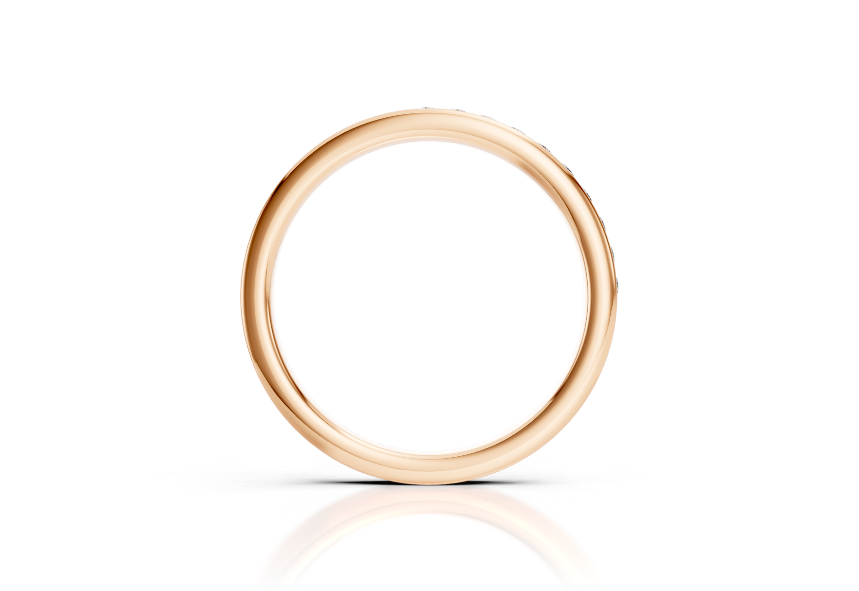 2.4mm channel set diamond wedding band 0.15ct round diamonds in gold platinum and palladium