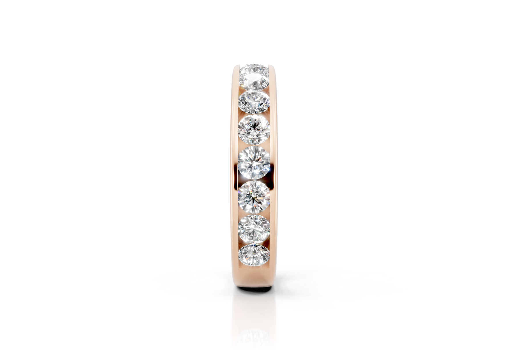 4mm channel set diamond wedding band 1ct round diamonds 50 percent set in gold platinum and palladium