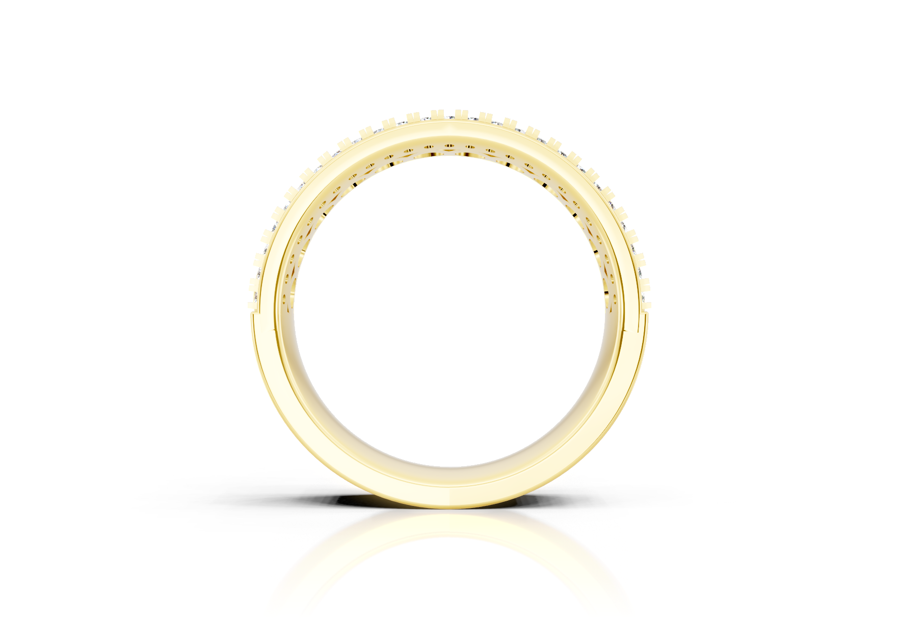 6.2mm fancy diamond wedding band 0.82ct round diamonds prong and bezel set in gold and platinum