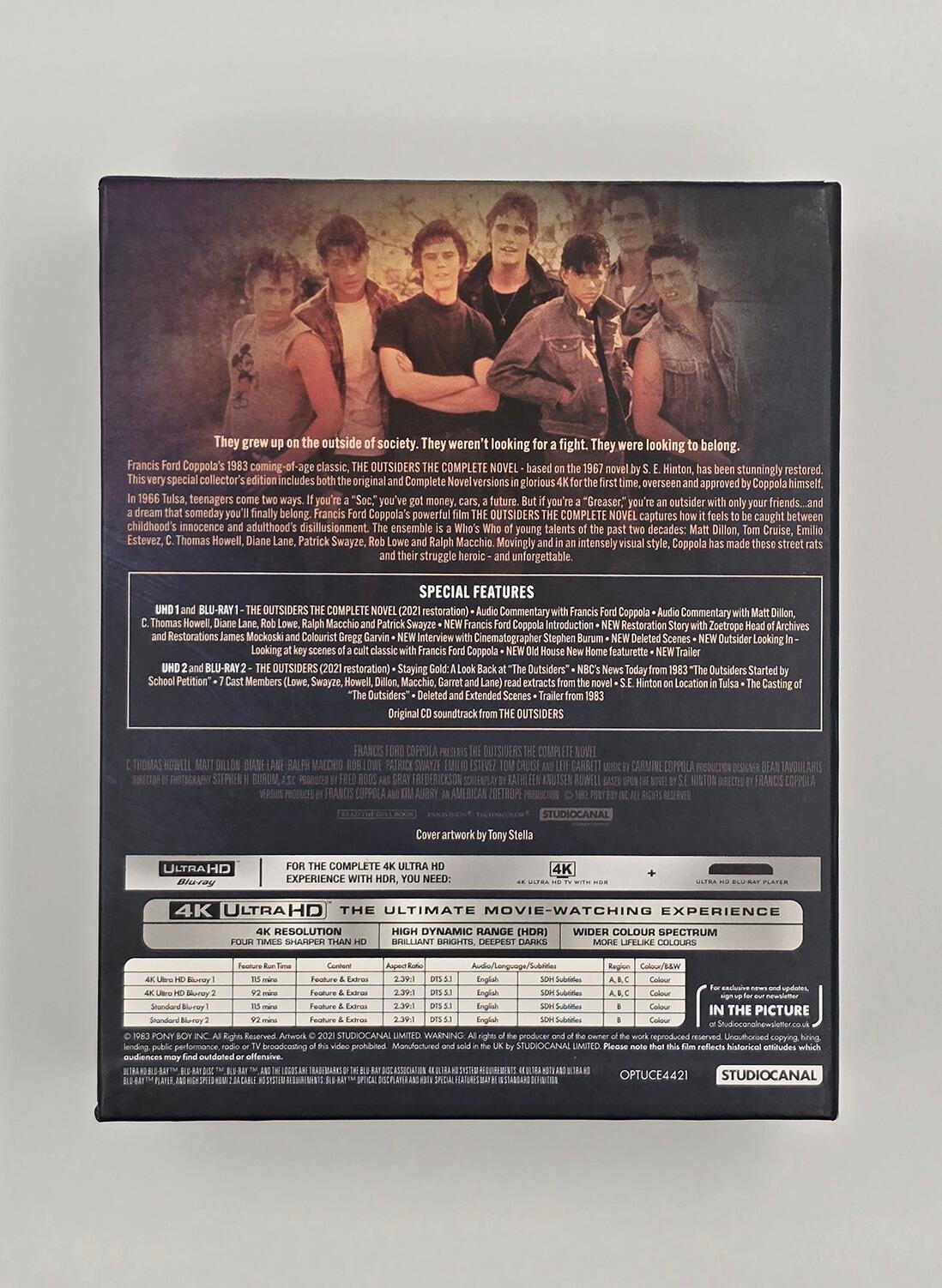The Outsiders - Collectors Edition - Box Set - 4K UHD (Region Free) + Blu-Ray (Region B) - [Pre-owned] - Studio Canal - Item Image 4