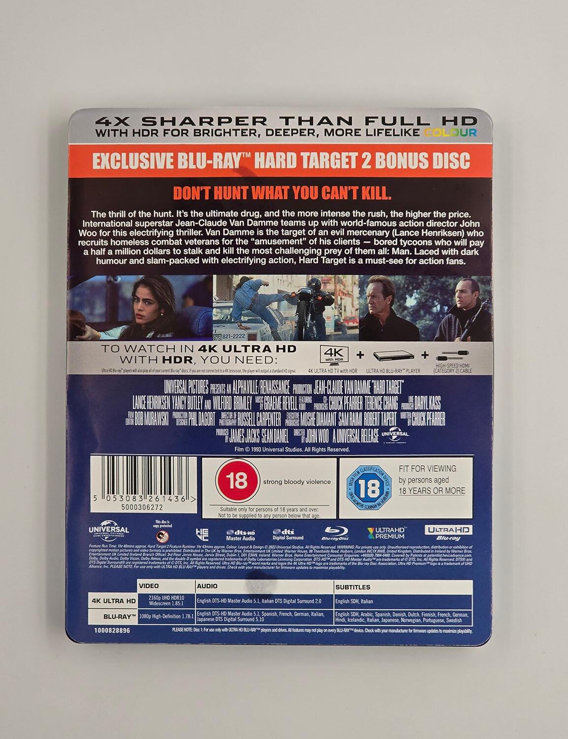 Hard Target - Steelbook - 4K UHD - Region Free - [Pre-owned] - Universal - Item Image 4