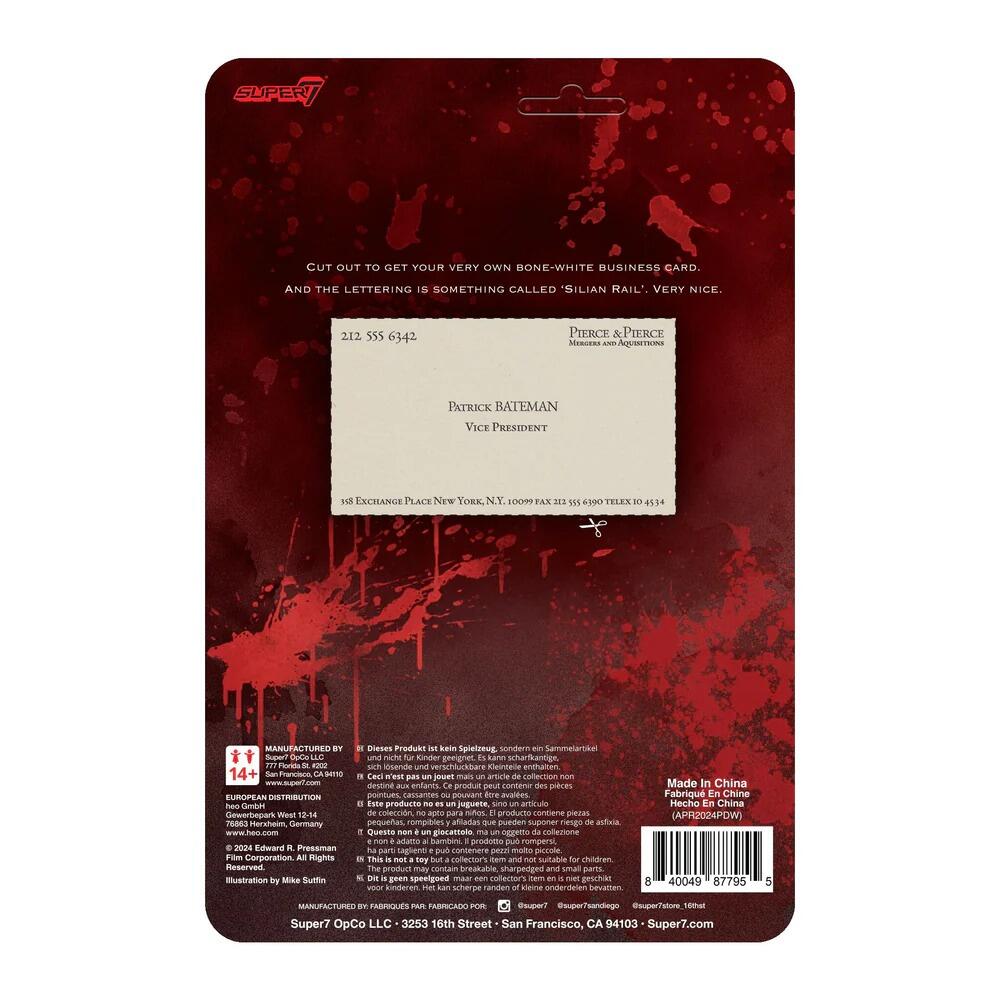 American Psycho - ReAction Action Figure - Wave 01 - Patrick Bateman (Raincoat) - 10 cm - [New] - Super7 - Item Image 4