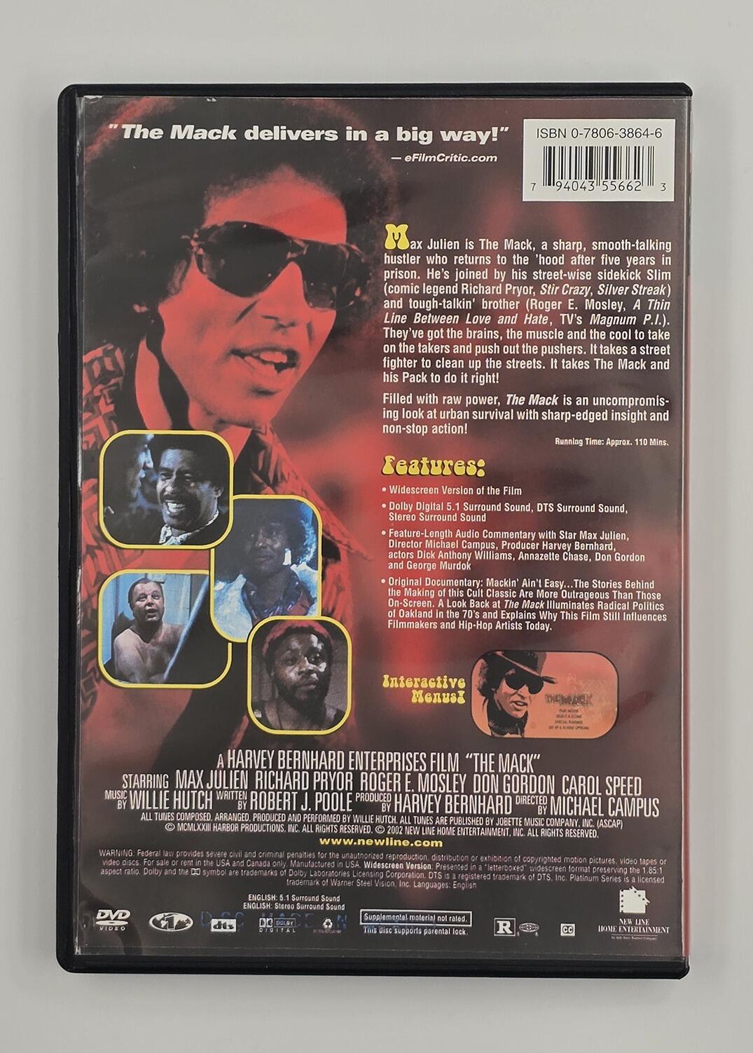The Mack - DVD - Region 1 - [Pre-owned] - New Line Entertainment - Michael Campus - Max Julien - Don Gordon - Richard Pryor - Carol Speed - Case Rear