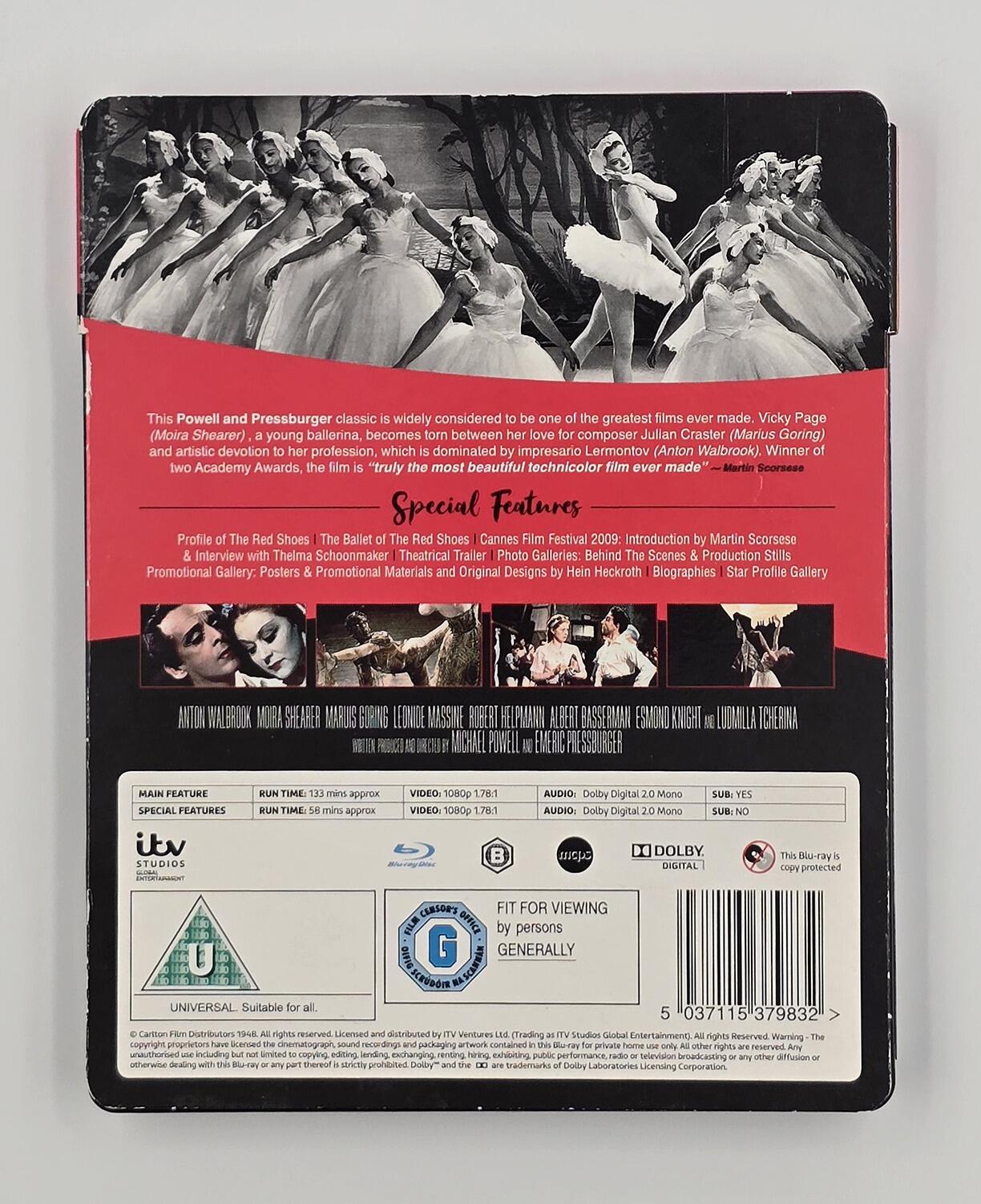 The Red Shoes - Steelbook - Blu-Ray - Region B - [Pre-owned] - ITV Studios - Michael Powell - Slipcover Rear