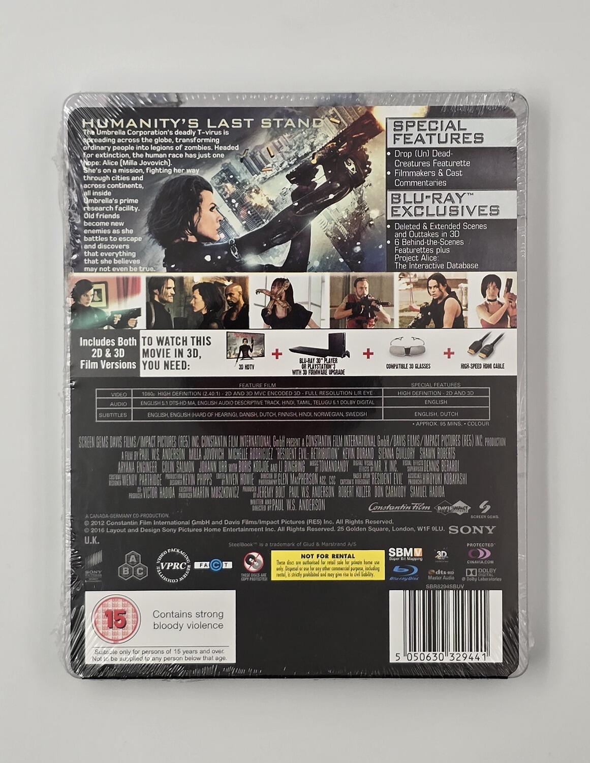 Resident Evil: Retribution - Steelbook - Blu-Ray 3D + Blu-Ray - Region Free - [New] - Sony - Item Image 2