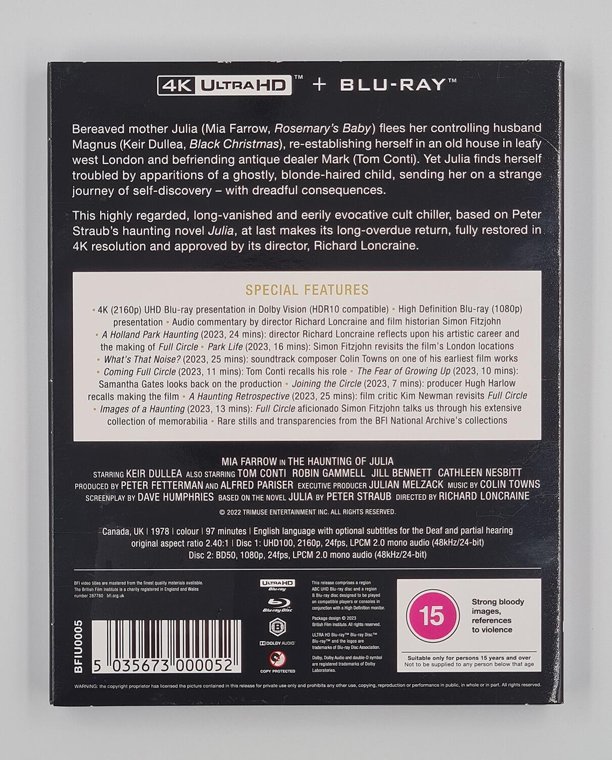 Full Circle: The Haunting of Julia - Slipcover - 4K UHD (Region Free) + Blu-Ray (Region B) - [Pre-owned] - British Film Institute - Item Image 2
