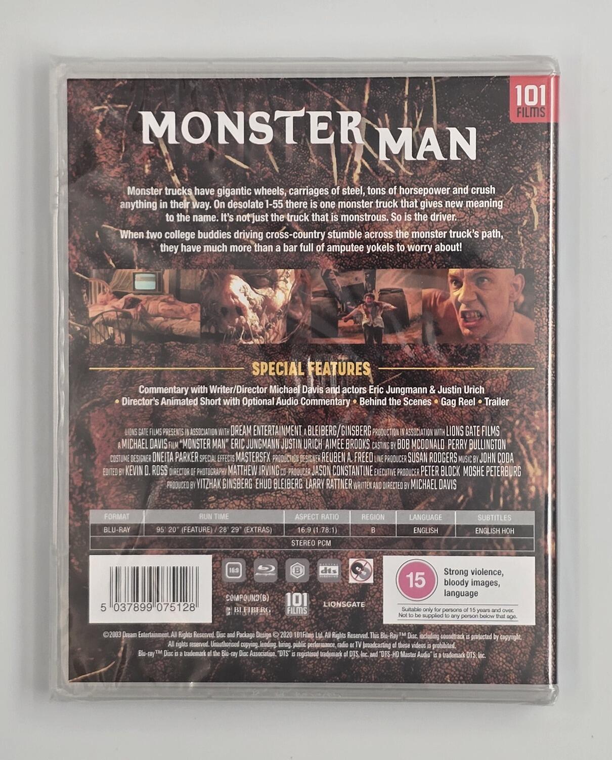 Monster Man - Blu-Ray - Region B - [New] - 101 Films - Case Rear