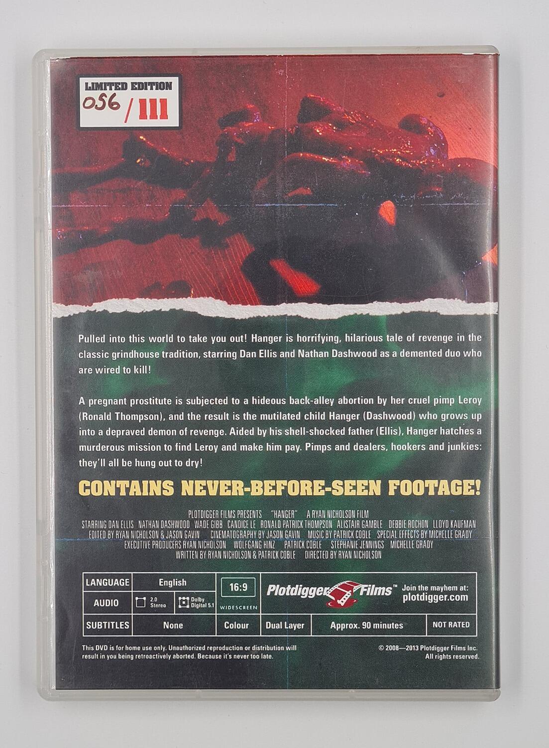 Hanger - XXX Colostomy Bag Edition (signed by the late Ryan Nicholson) - Limited Edition - DVD-R - Region Free [Pre-Owned] -  - Item Image 2