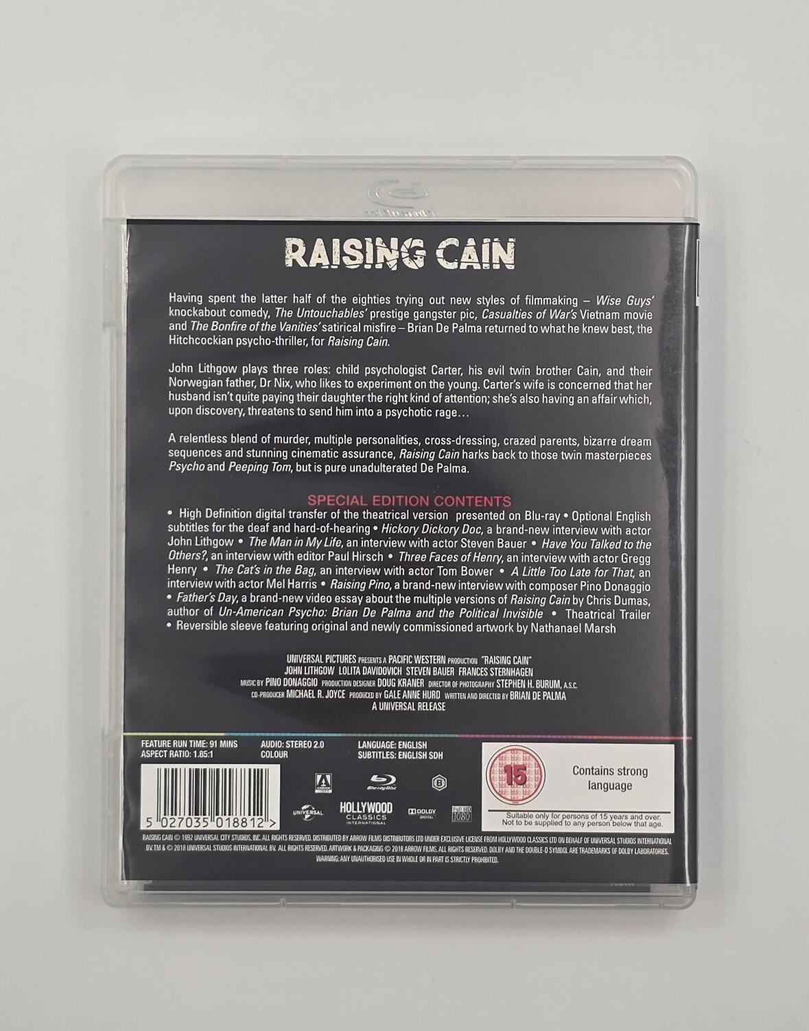 Raising Cain - Blu-Ray - Region B - [Pre-owned] - Arrow Video - Item Image 2