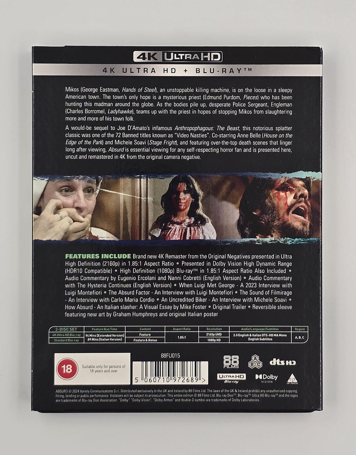 Absurd - 4K-UHD + Blu-Ray - Region Free - [Pre-owned] - 88 Films - Item Image 2