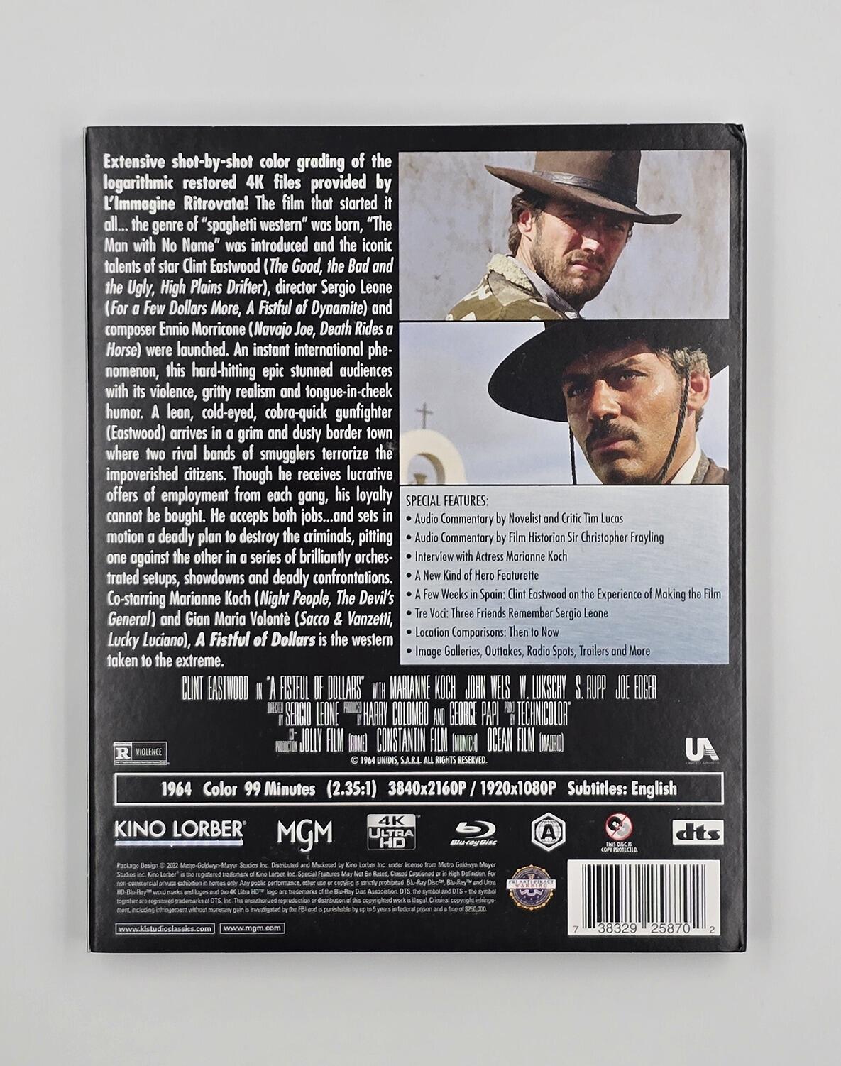 A Fistful of Dollars - Slipcover - 4K UHD (Region Free) + Blu-Ray (Region A) - [Pre-owned] - Kino Lorber - Item Image 2
