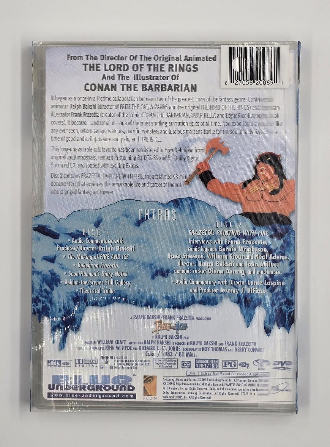 Fire and Ice - Lenticular Slipcover - DVD - Region Free - [Pre-owned] - Blue Underground - Ralph Bakshi - Slipcover  Rear