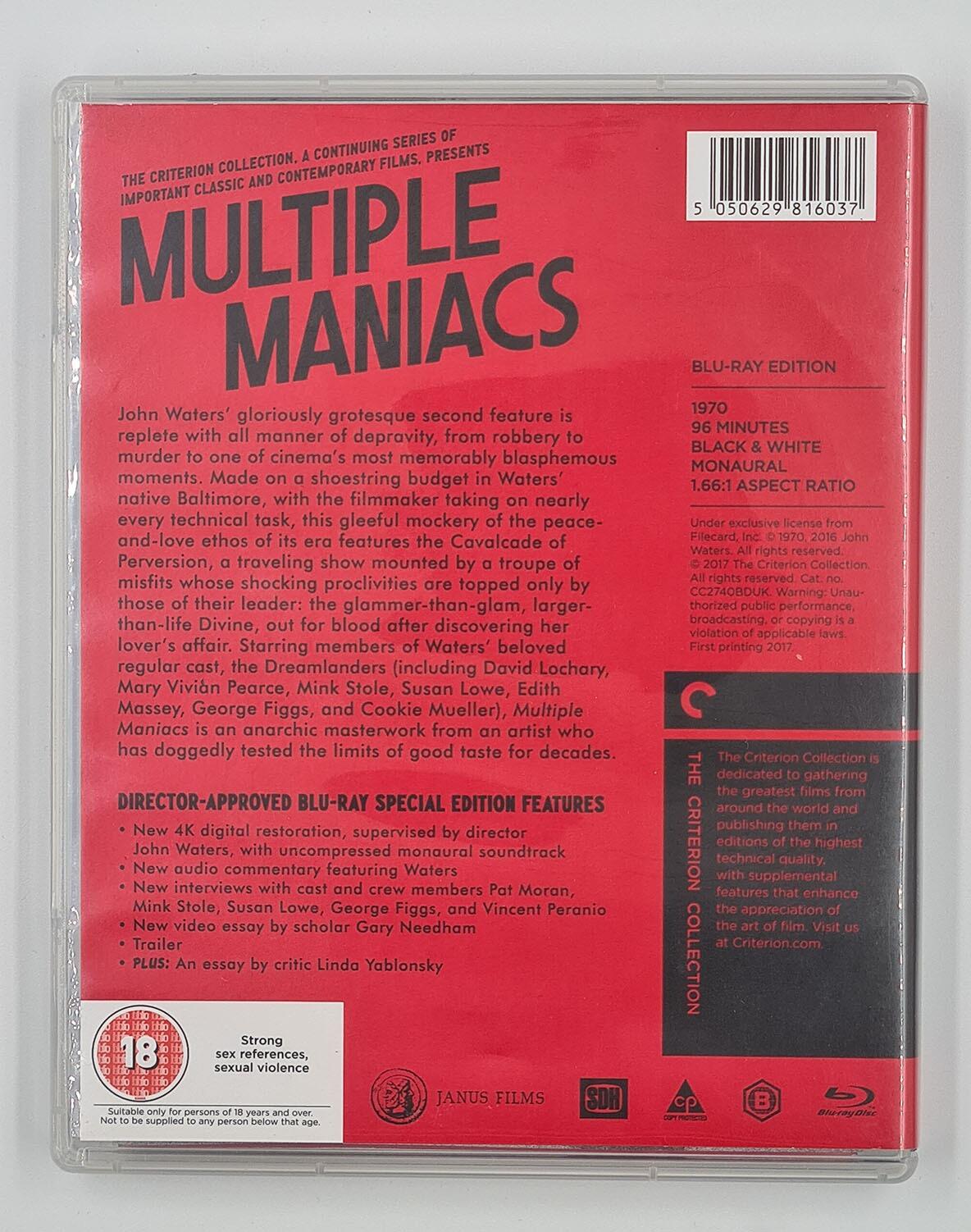 Multiple Maniacs - Blu-Ray - Region B - [Pre-Owned] - Criterion - Item Image 2