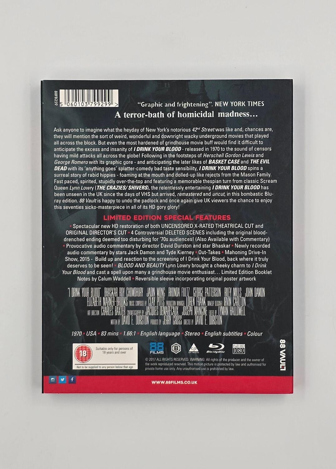 I Drink Your Blood - Slipcover - Blu-Ray - Region B - [Pre-owned] - 88 Films - Item Image 2