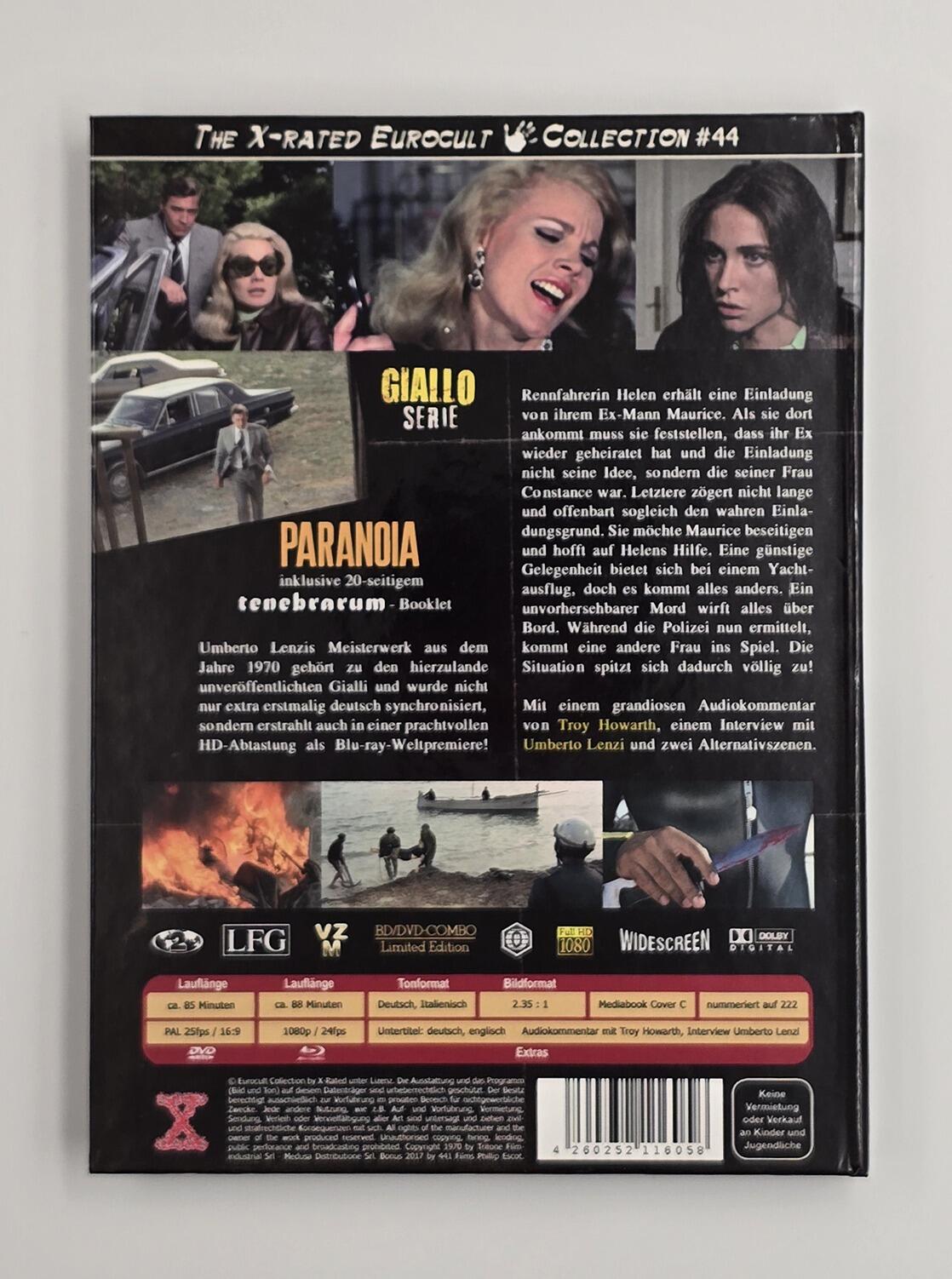 Paranoia (AKA A Quiet Place to Kill) - Limited Edition - Mediabook - Blu-Ray (Region Free) - DVD (Region 2) - [Pre-owned] - X-Rated - Item Image 2