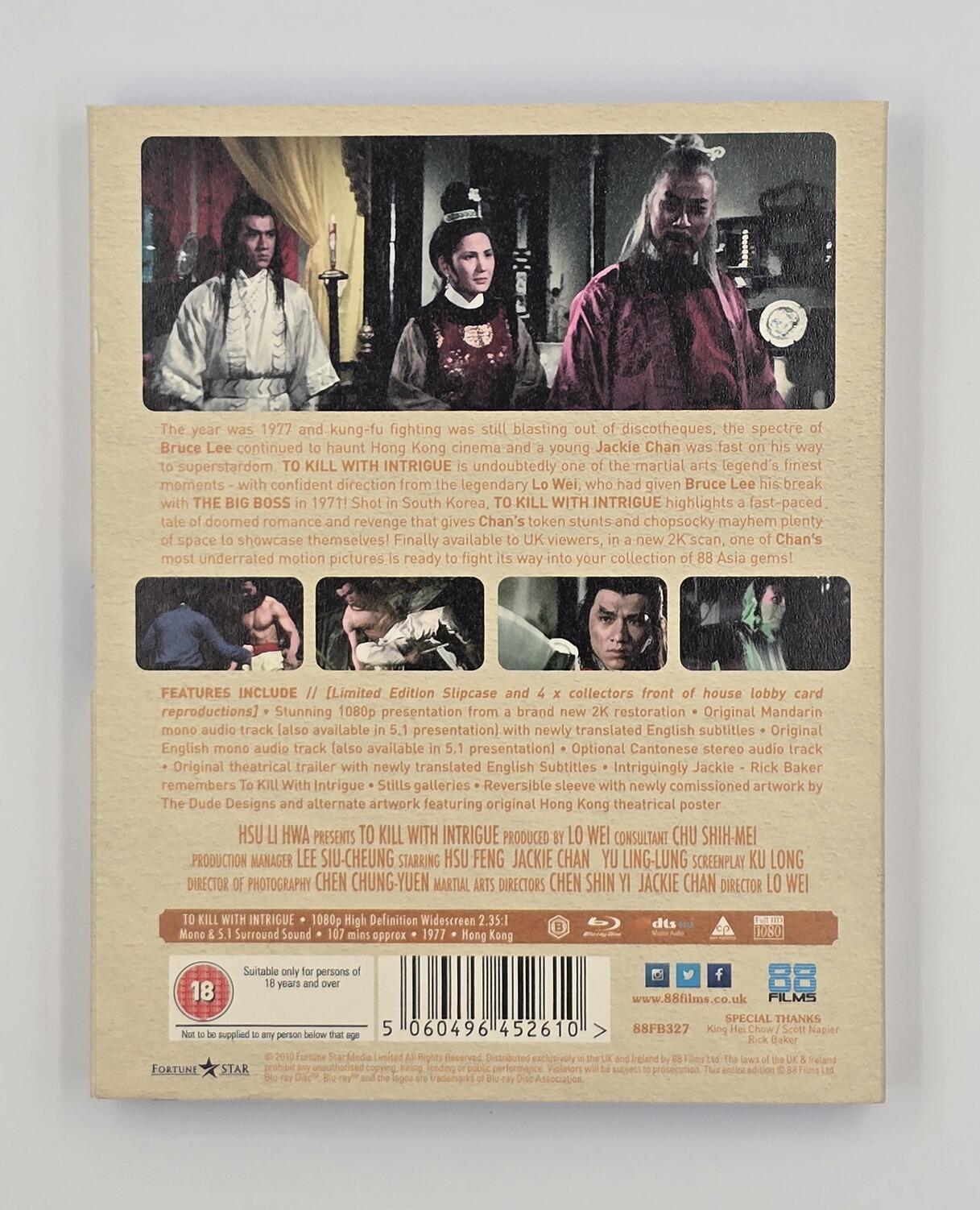 To Kill With Intrigue - Limited Edition - Slipcover - Blu-Ray - Region B - [Pre-owned] - 88 Films - Wei Lo - Jackie Chan - Slipcover Rear