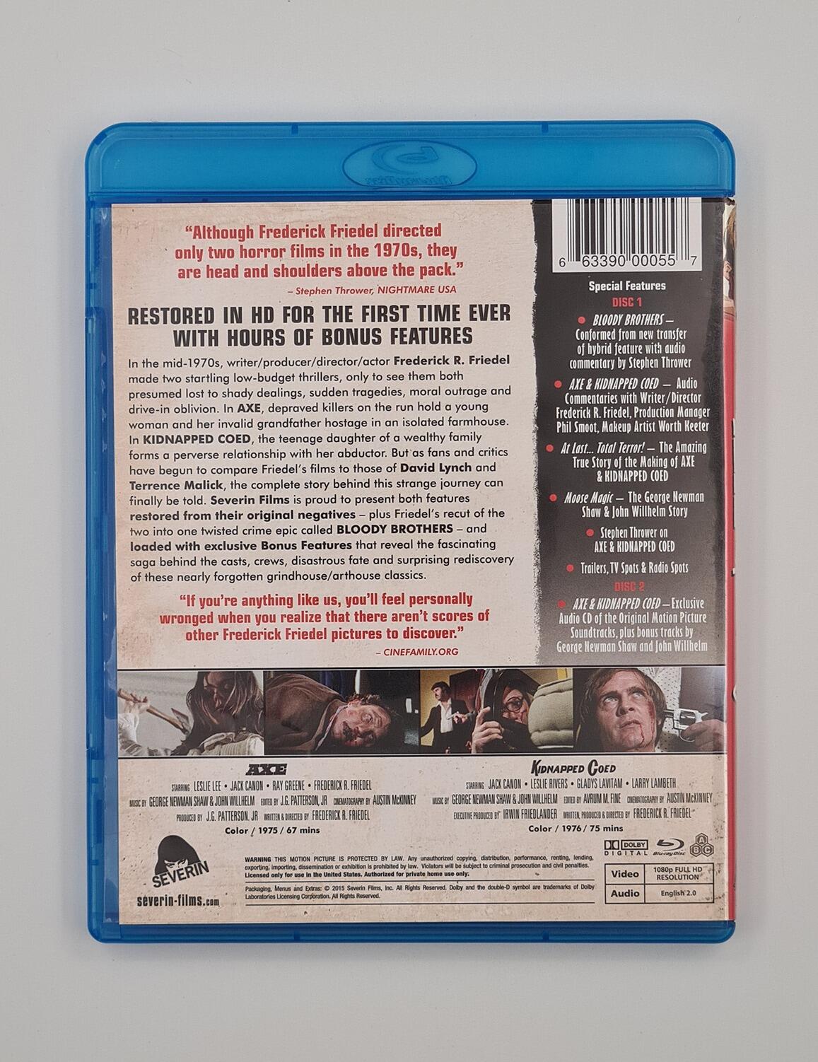 Axe / Kidnapped Coed / Bloody Brothers - Blu-Ray - Region Free - [Pre-owned] - Severin - Item Image 2