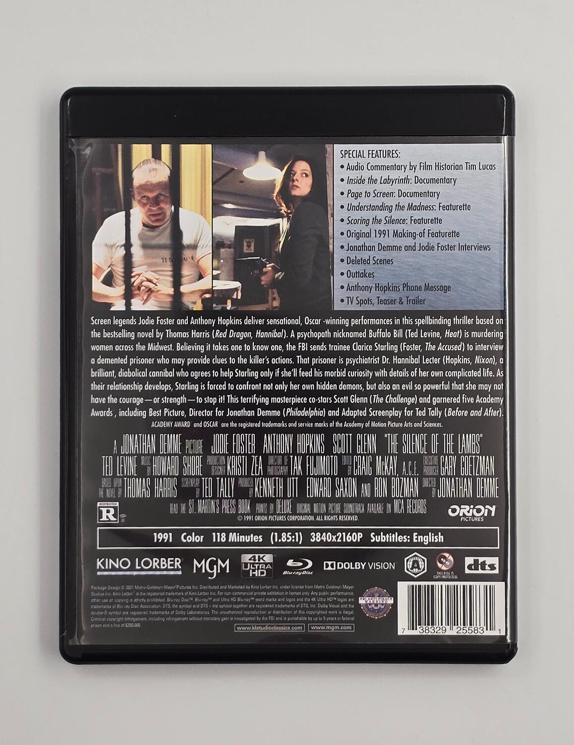 The Silence of the Lambs - Slipcover - 4K UHD (Region Free) + Blu-Ray (Region A) - [Pre-owned] - Kino Lorber - Item Image 4