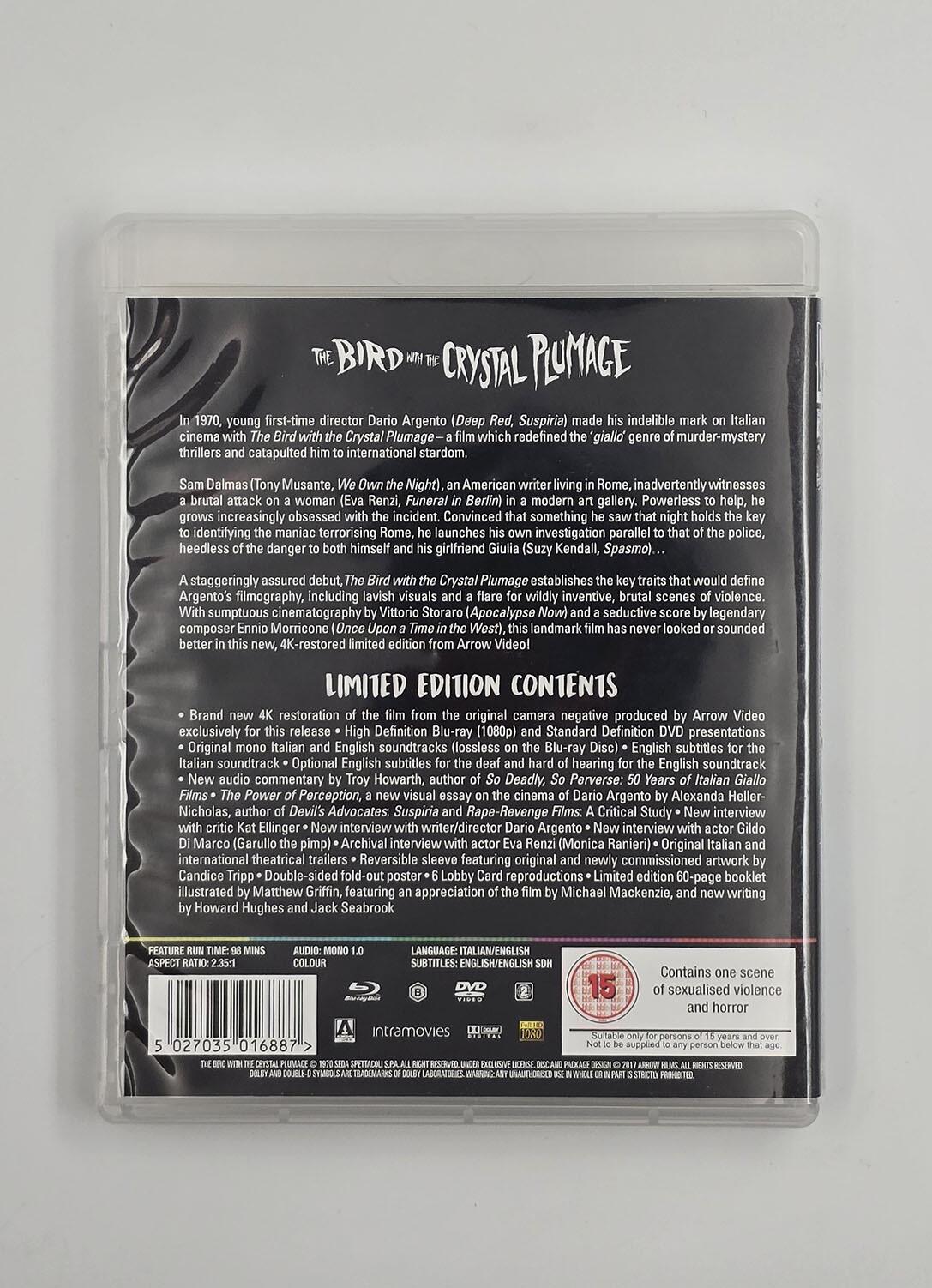 The Bird with the Crystal Plumage - Limited Edition - Blu-Ray (Region B) + DVD (Region 2) - [Pre-owned] - Arrow Video - Item Image 4