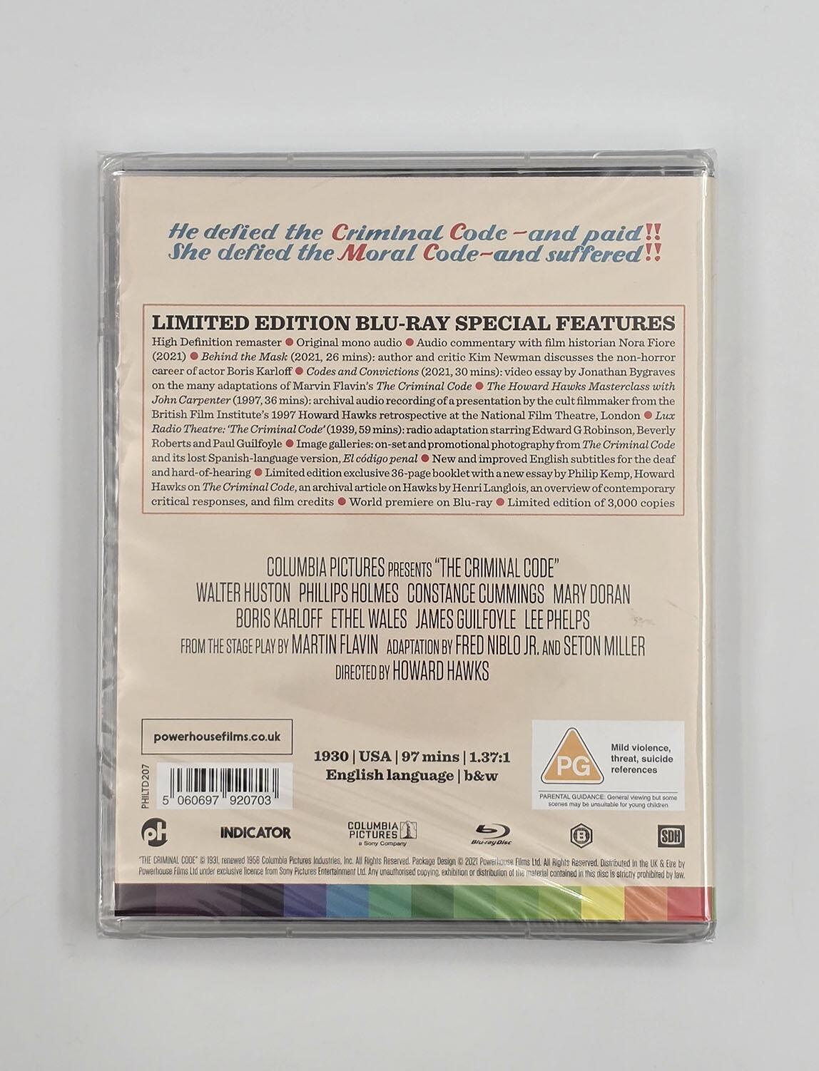 The Criminal Code - Limited Edition - Region B - [New] - Powerhouse Films - Item Image 2