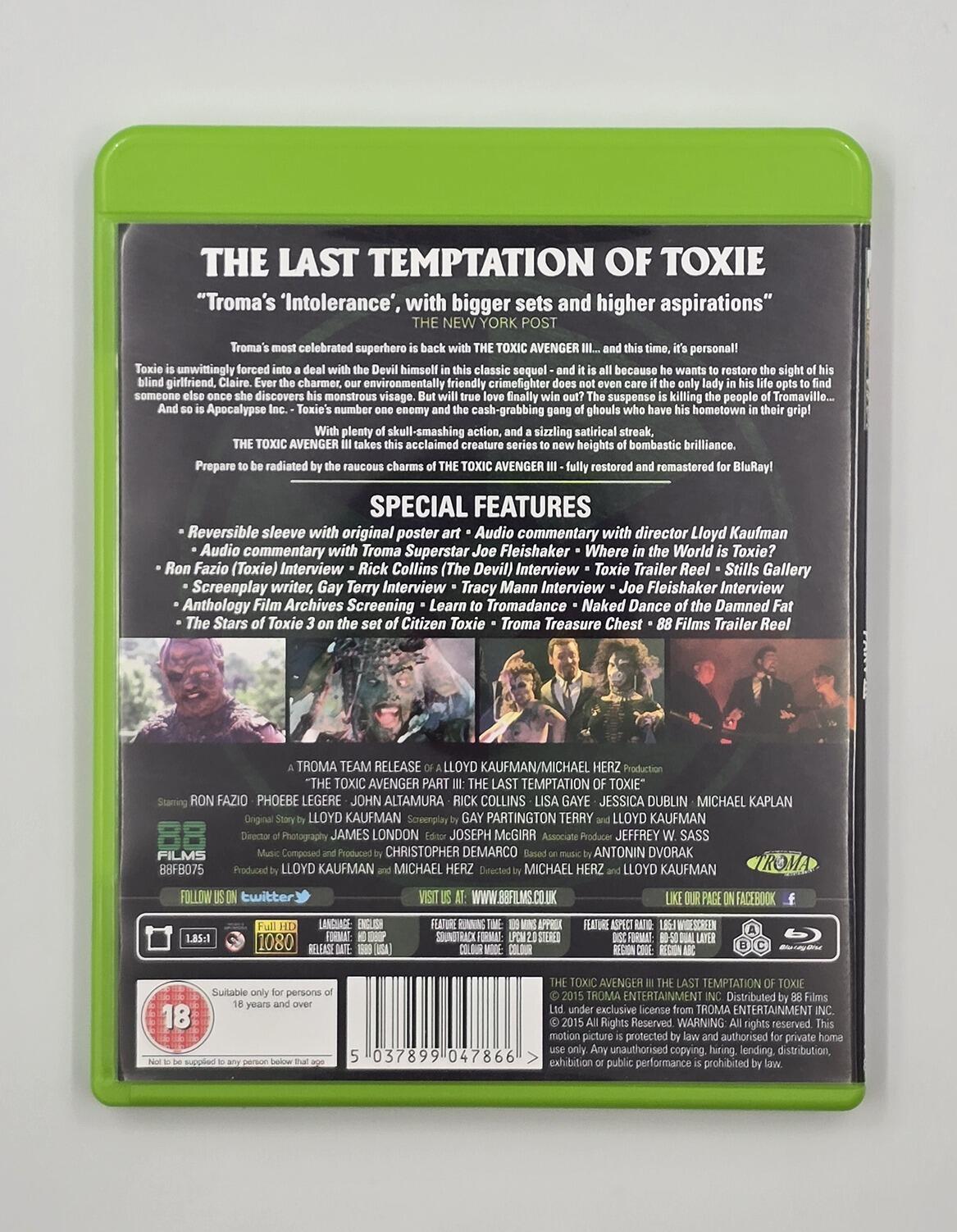 The Toxic Avenger Part III: The Last Temptation of Toxie - Blu-Ray - Region Free - [Pre-owned] - 88 Films - Item Image 2