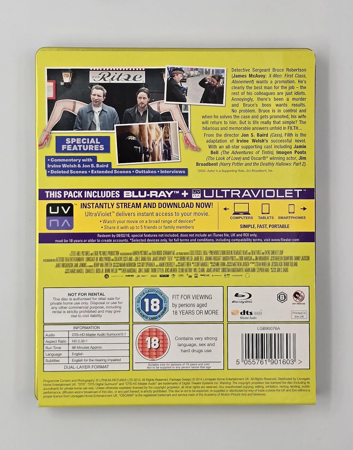 Filth - Limited Edition - Steelbook - Blu-Ray - Region B - [Pre-owned] - Lionsgate - Item Image 2