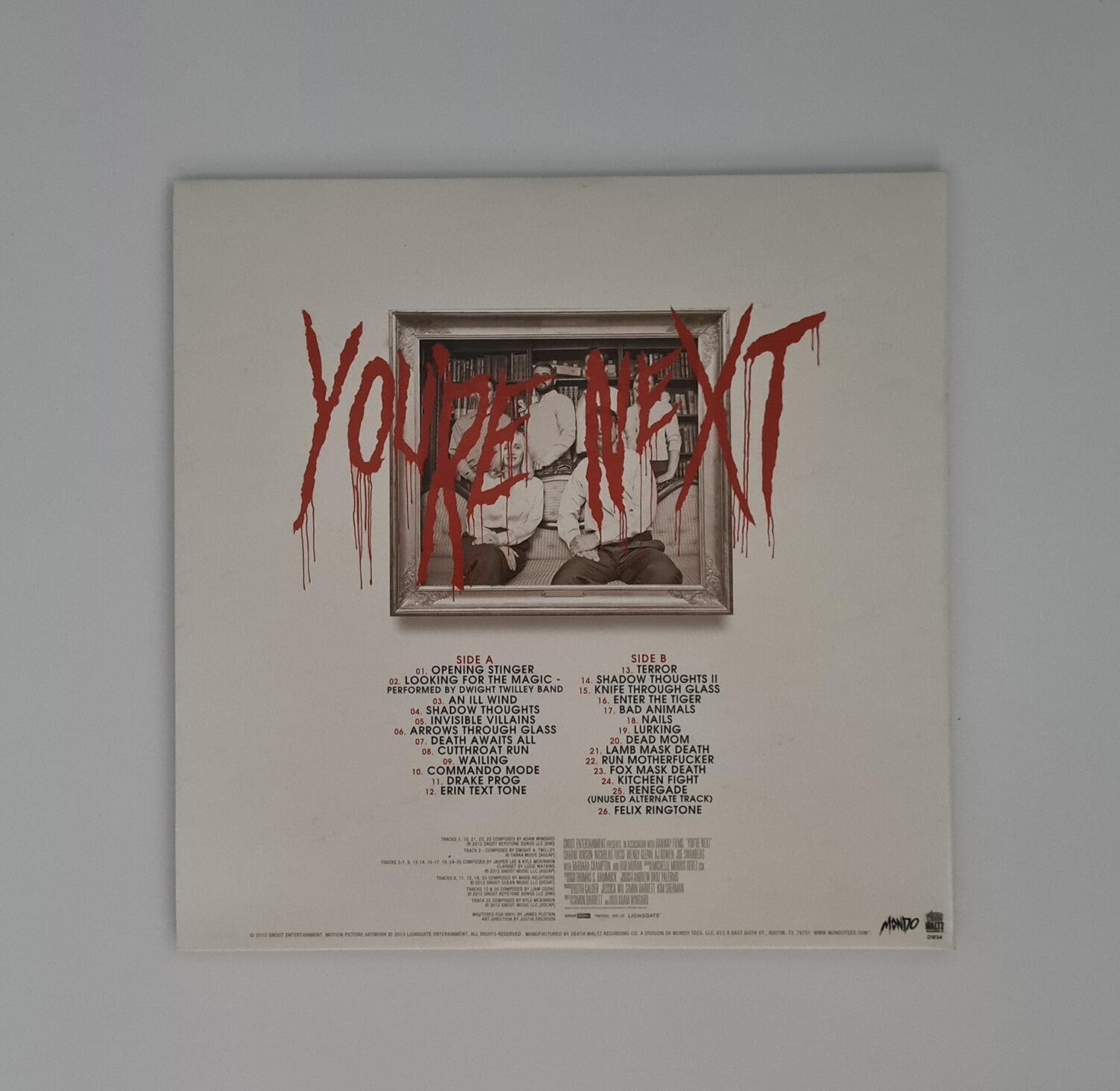 You're Next (Original Motion Picture Soundtrack LP) - Black Vinyl - [Pre-owned] - Death Waltz - Item Image 2
