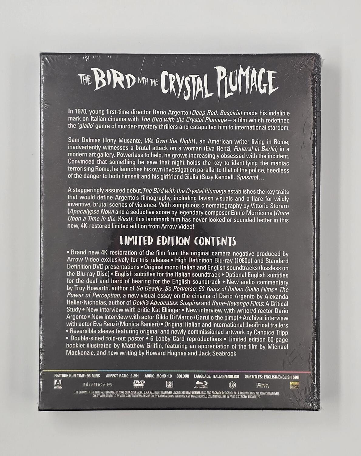 The Bird with the Crystal Plumage - Limired Edition - Blu-Ray (Region B) + DVD (Region 2) - [New] - Arrow Video - Item Image 2