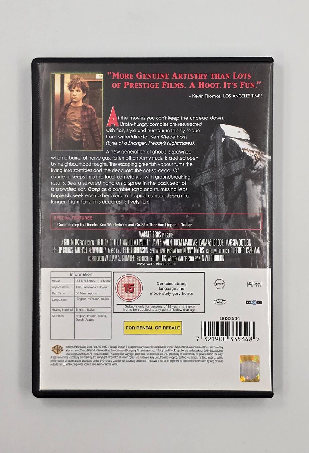 Return of the Living Dead Part II - DVD - Region 2 - [Pre-owned] - Warner - Item Image 2