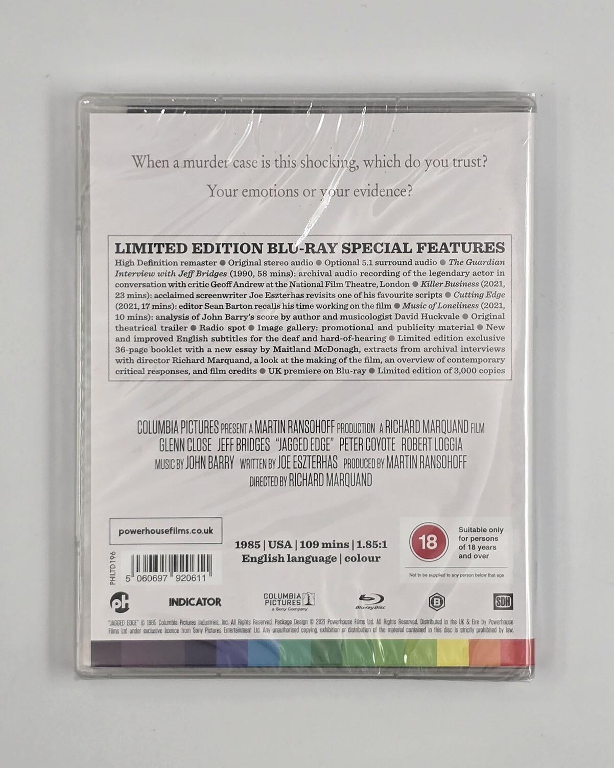 Jagged Edge - Limited Edition - Blu-Ray - Region B - [New] - Powerhouse Films - Item Image 2