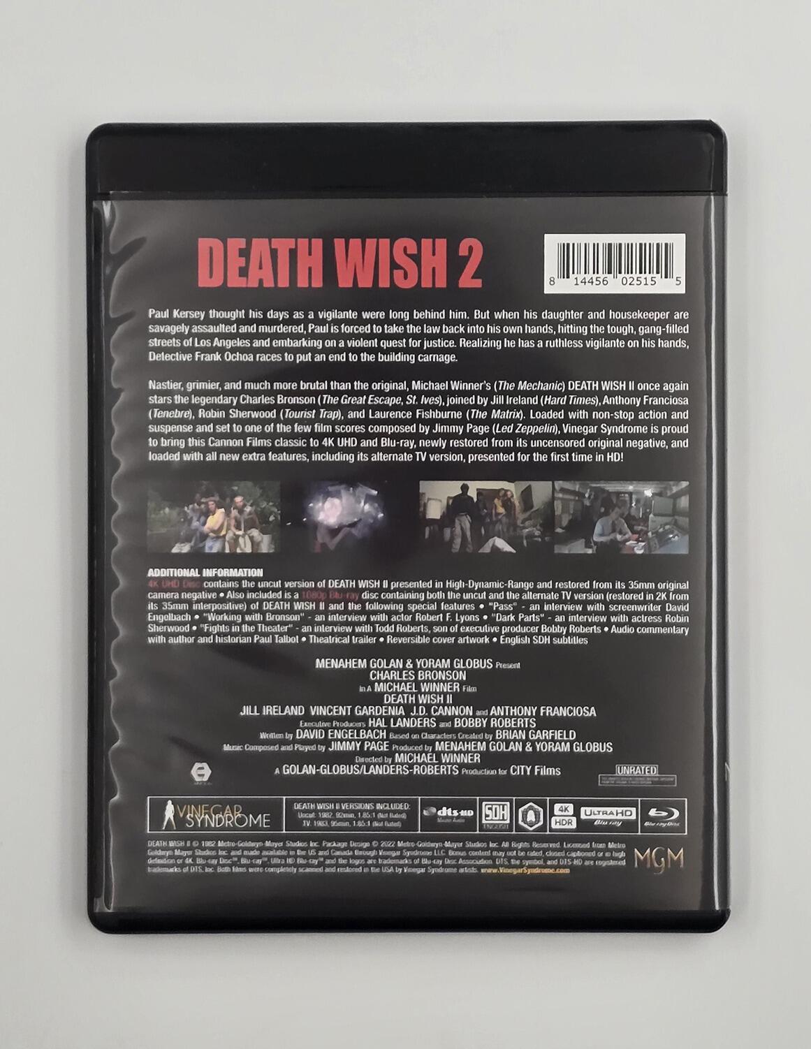 Death Wish II - Slipcover - 4K UHD (Region Free) + Blu-Ray (Region A) - [Pre-owned] - Vinegar Syndrome - Item Image 4