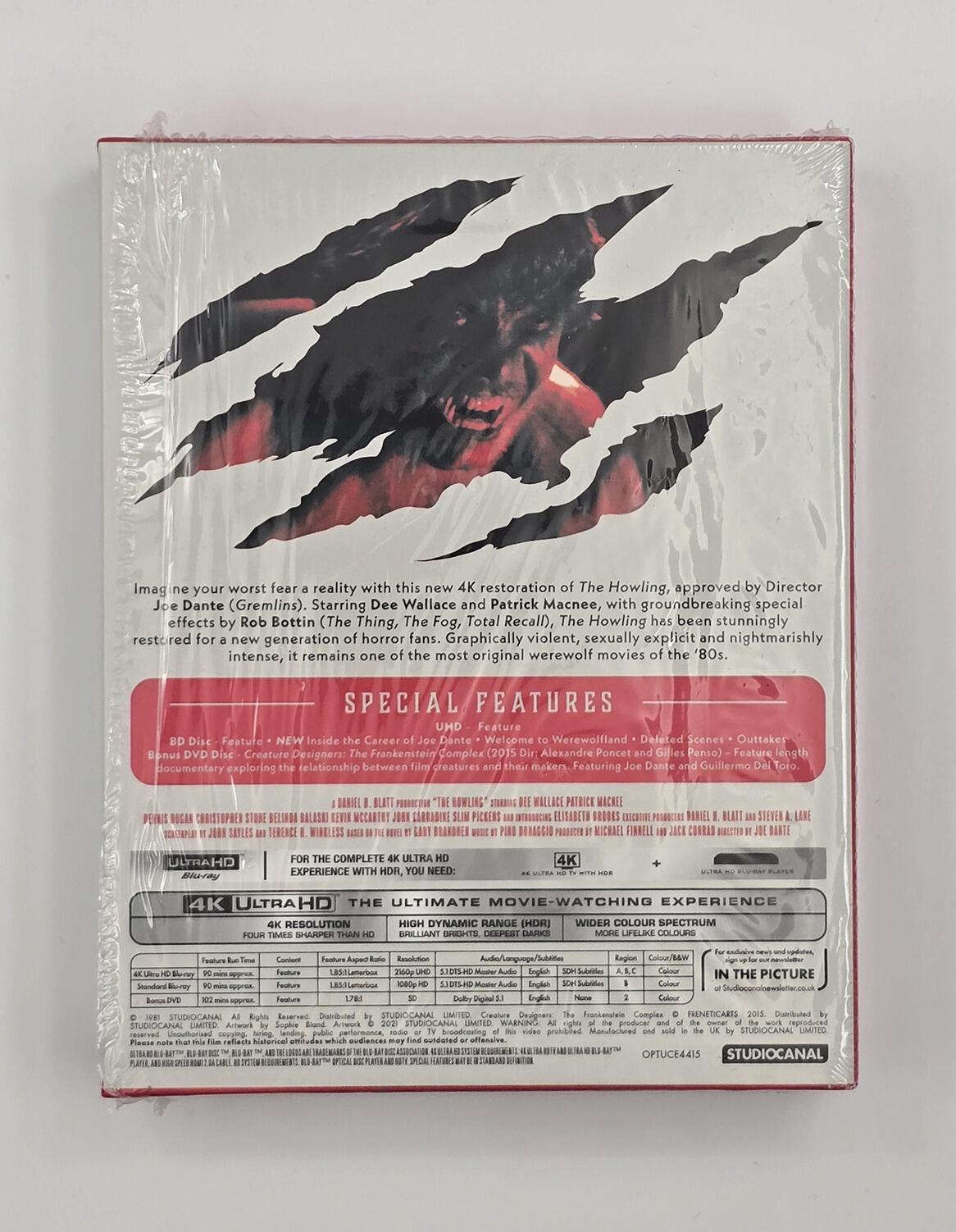 The Howling - Box Set - 4K UHD (Region Free) - Blu-Ray (Region B) + DVD (Region 2) - [Pre-owned] - Studio Canal - Item Image 2