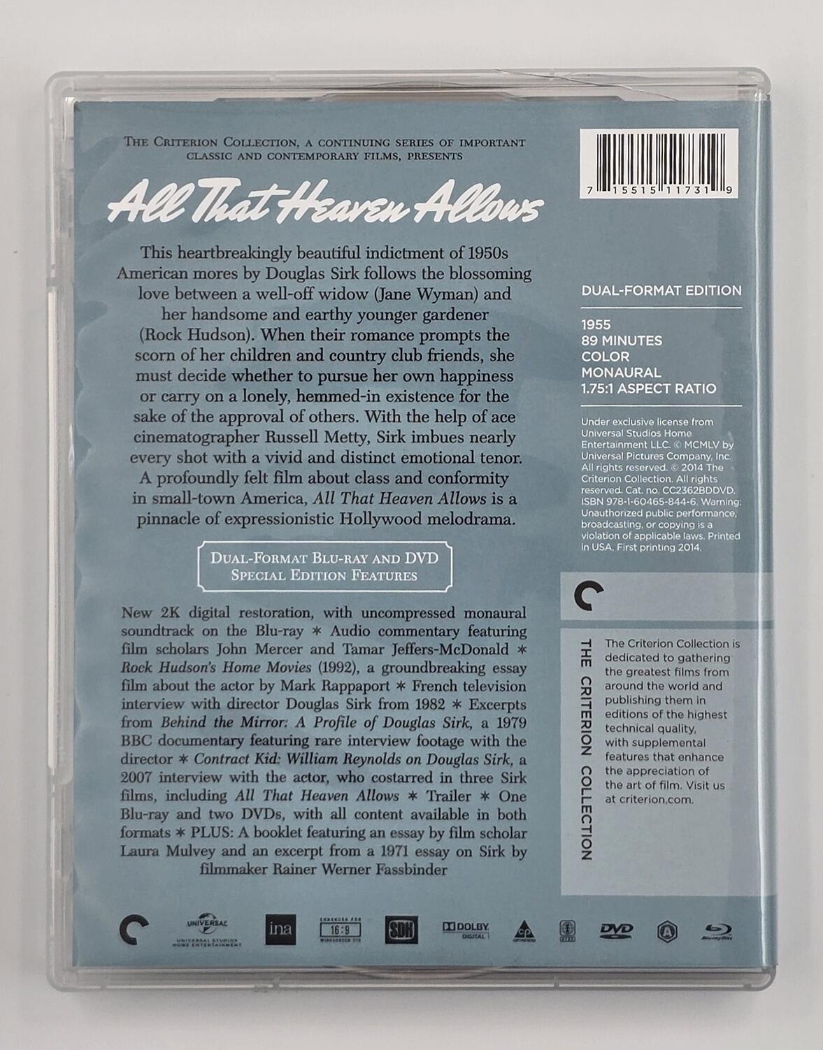 All That Heaven Allows - Blu-Ray (Region A) + DVD (Region 1) - [Pre-owned] - Criterion - Item Image 2