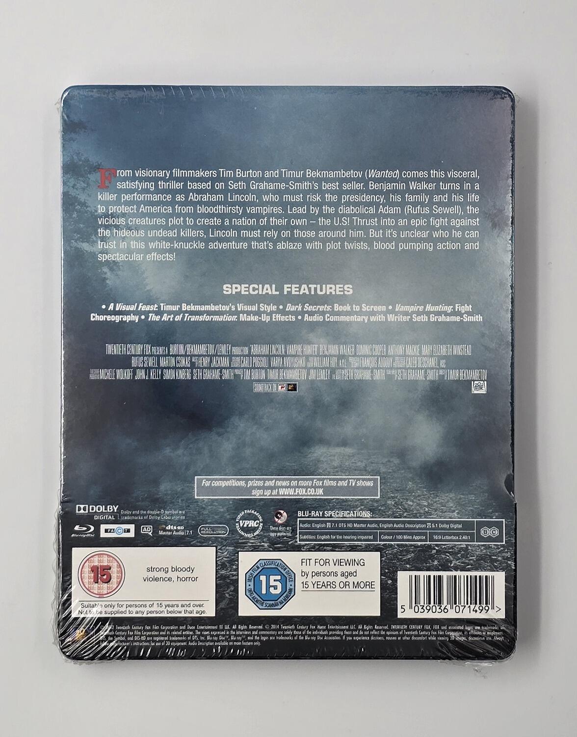 Abraham Lincoln: Vampire Hunter 3D - Steelbook - Blu-Ray - Region Free - [New] - Twentieth Century Fox - Item Image 2