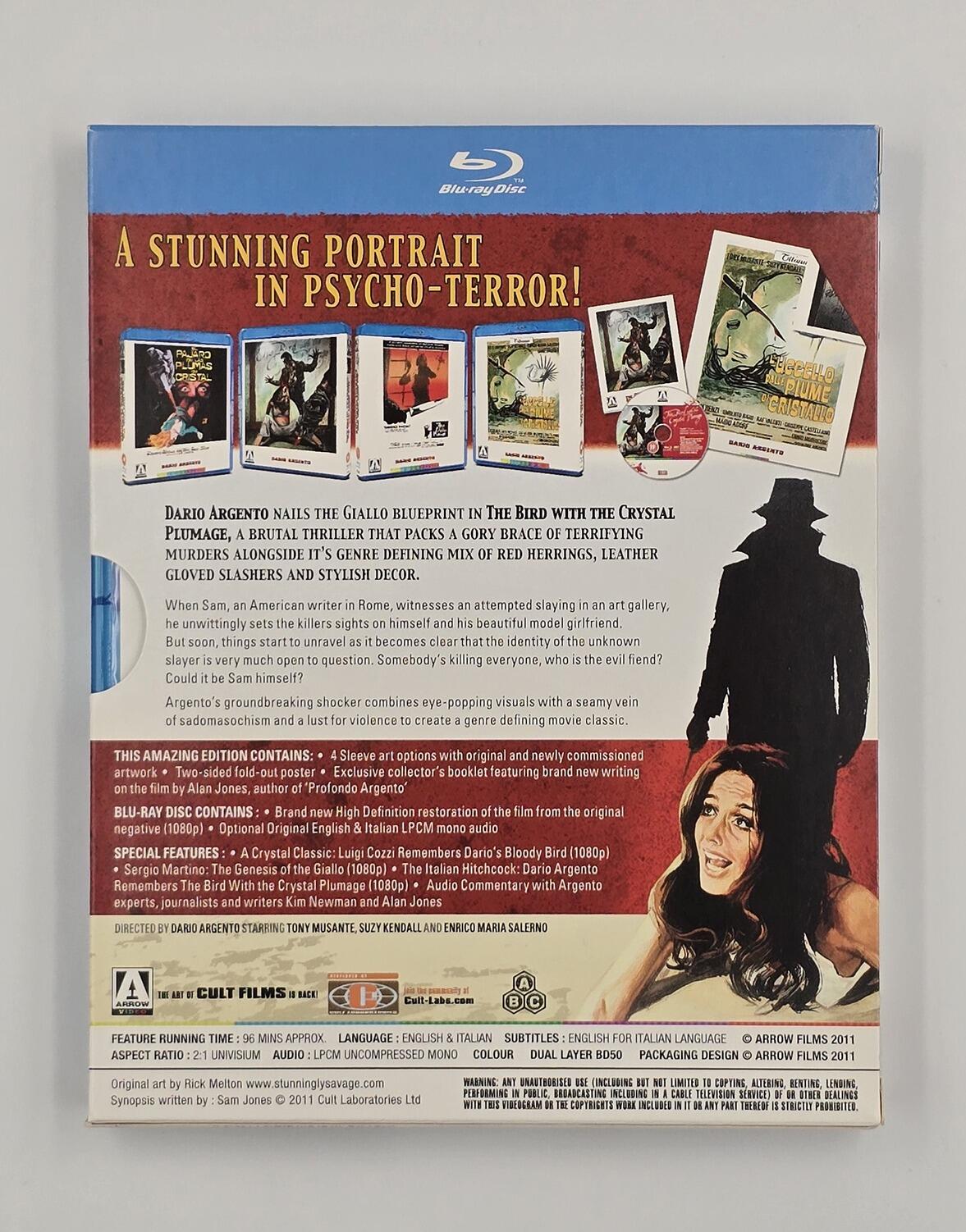 The Bird with the Crystal Plumage - Slipcover - Blu-Ray - Region Free - [Pre-owned] - Arrow Video - Item Image 2