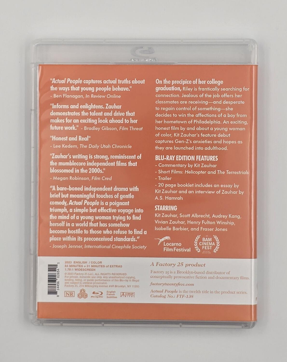 Actual People - Limited Edition - Slipcover - Blu-Ray - Region Free - [Pre-owned] - Factory 25-Vinegar Syndrome-Kit Zauhar-Rear Cover