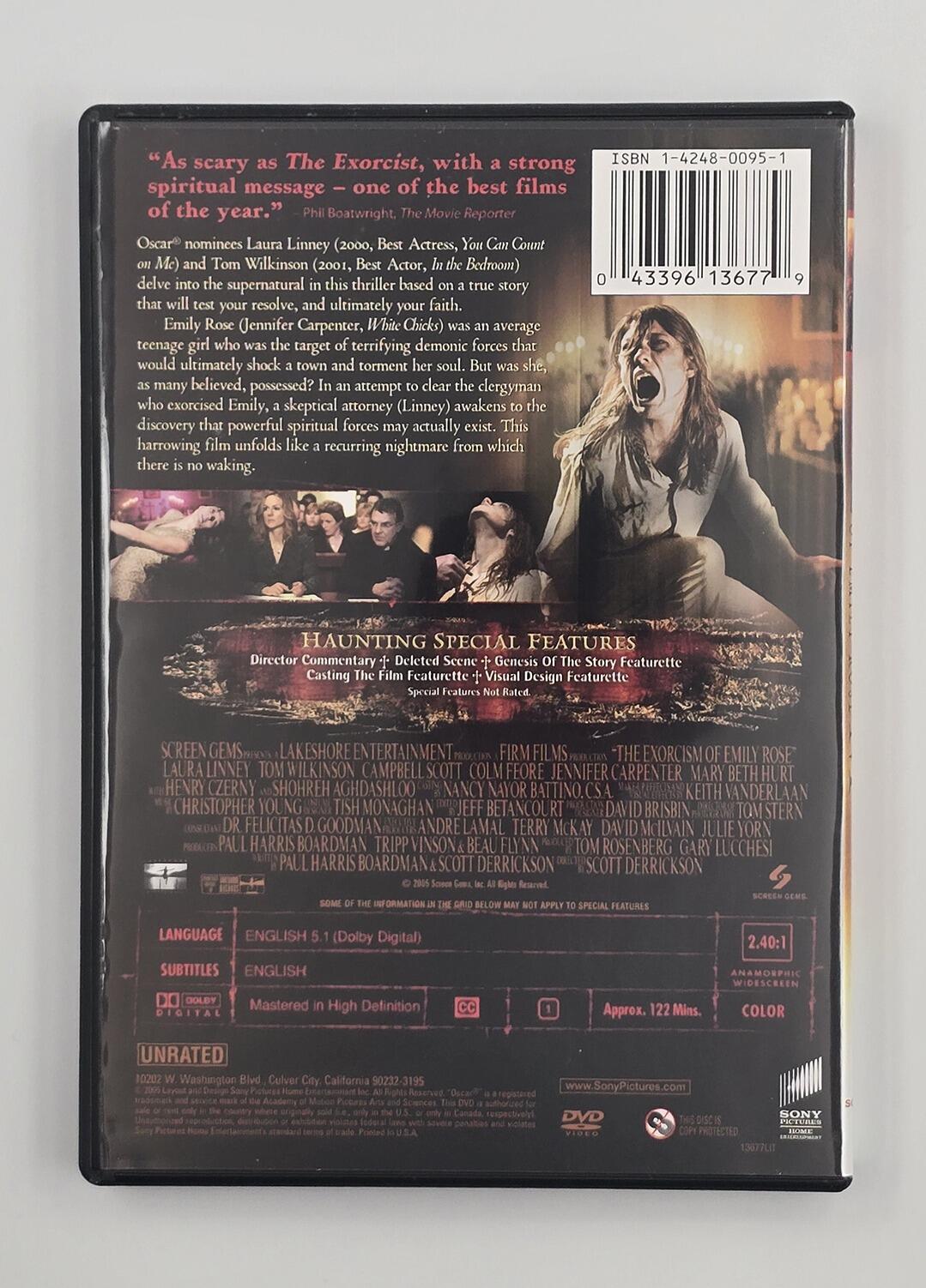 The Exorcism of Emily Rose - Unrated Version - Slipcover - DVD - Region 1 - [Pre-owned] - Sony Home Entertainment - Scott Derrickson - Case Rear
