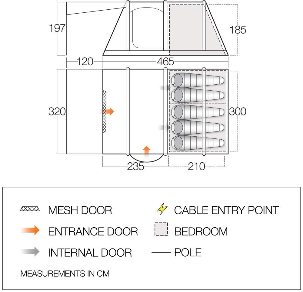 Vango Odyssey Air 500SC - Floorplan
