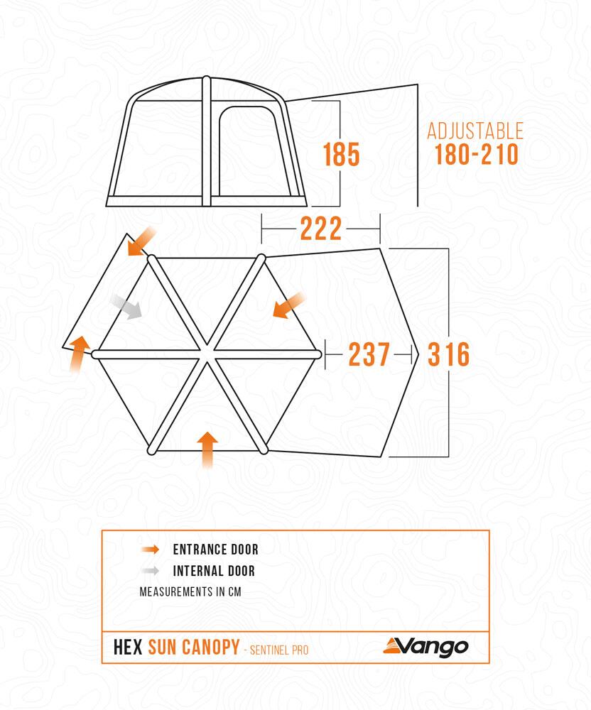 Hex Sun Canopy - Sentinel Pro - Floorplan