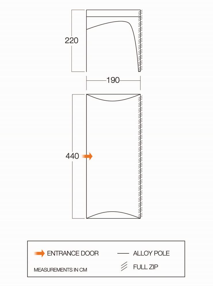Zipped Sun Canopy - Sentinel Elite- TA108 - Anantara/Ventanas 650XL - Floorplan
