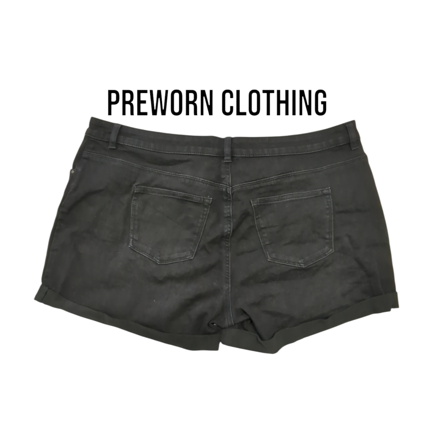 Denim Co Women's Black Zip Fly Denim Shorts Size 20