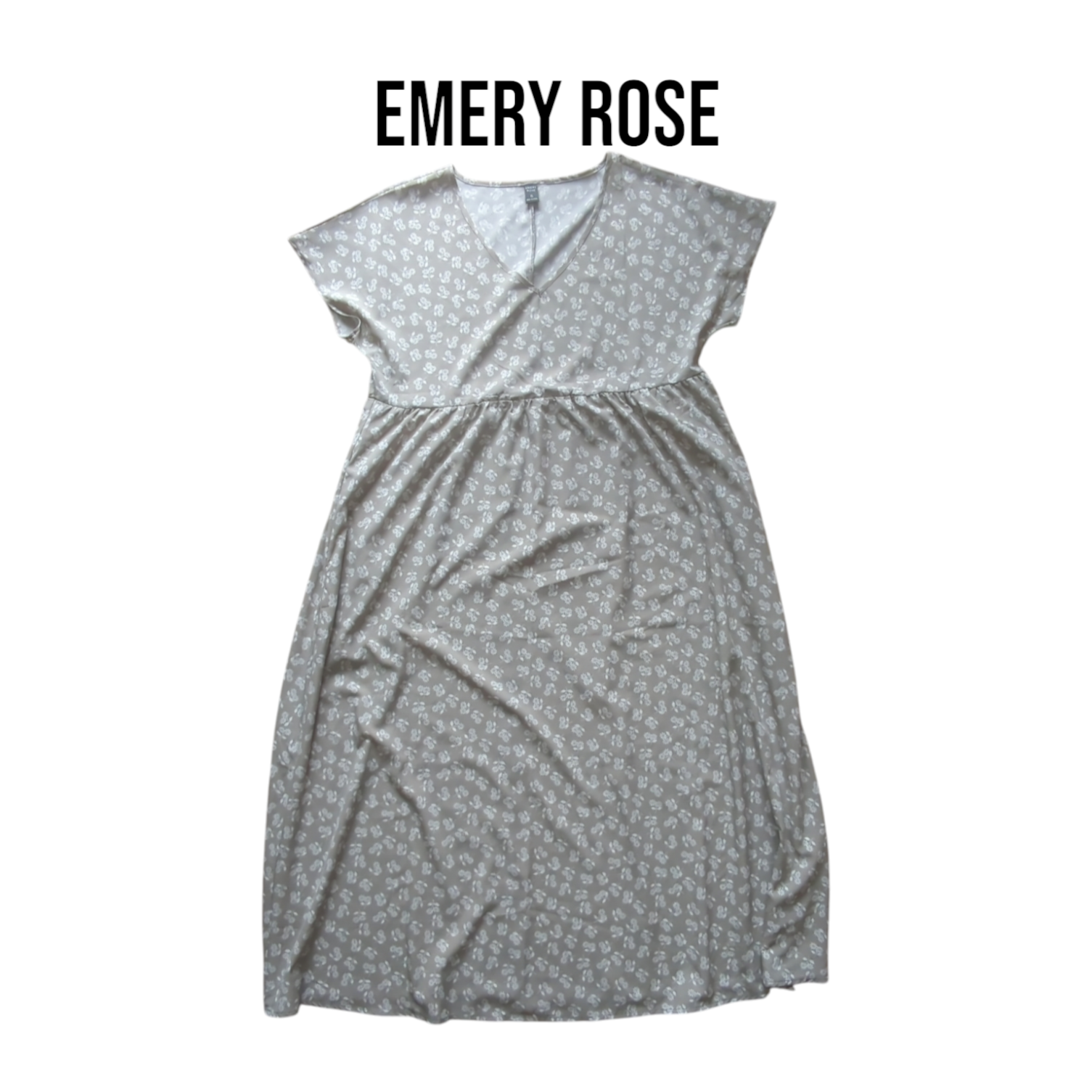 Emery Rose Womens Grey Floral Printed Maxi Dress Extra Large