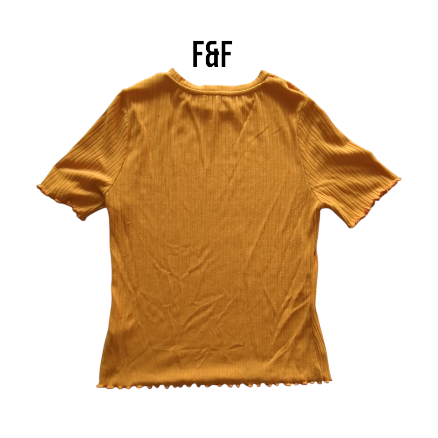 F&F Womens Yellow Short Sleeve Jumper Medium
