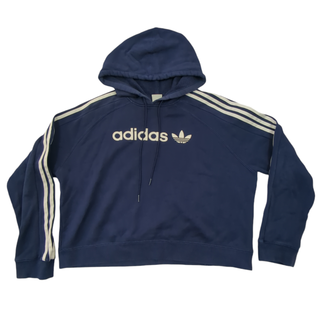 Adidas Ladies Blue Cropped Hoodie Size 14