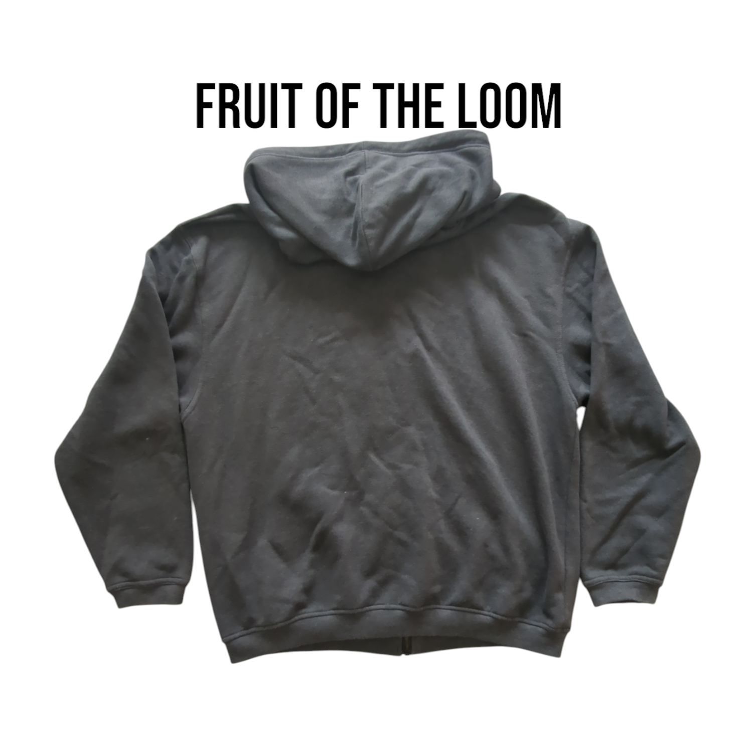 Fruit of the Loom Men's Grey Full Zip Hoodie Small