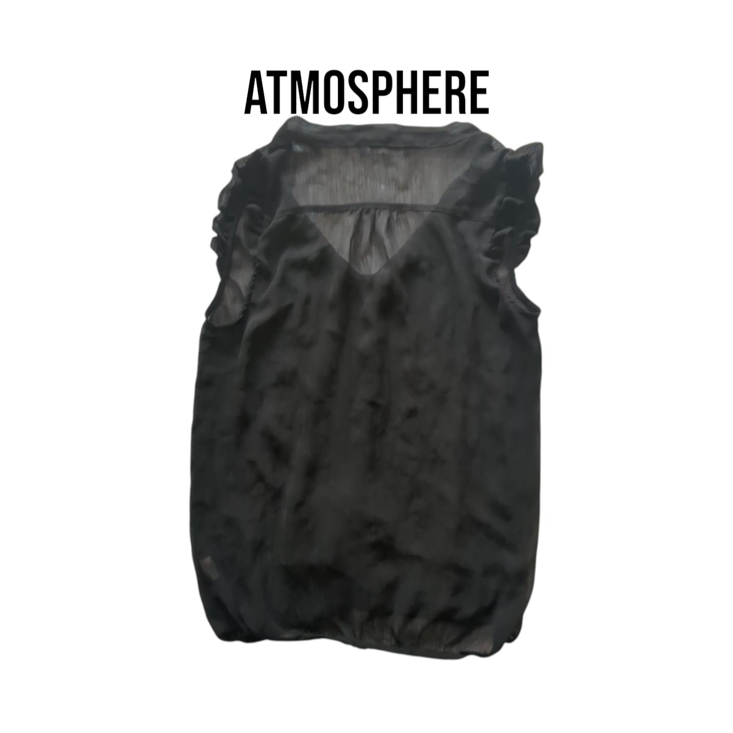 Atmosphere Women's Black Sleeveless Sheer Top Size 10